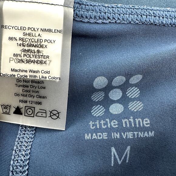 Title Nine Bonded Skort Ultralight Running Nimblene Printed Tennis Blue Indio M - Picture 4 of 6